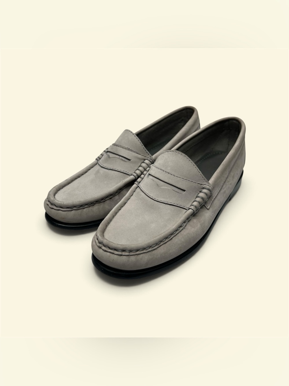 G.H. Bass Weejuns Claire Penny Loafer Light Gray Nubuck Suede Leather